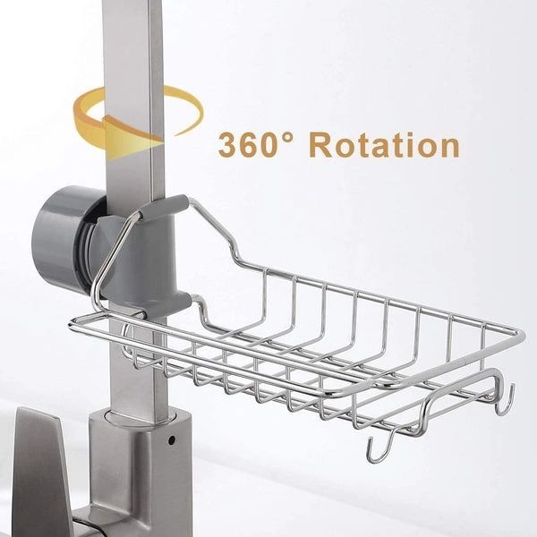 Kitchen Adjustable Sink Faucet Shelf Stainless Steel Drain Rack for Soap