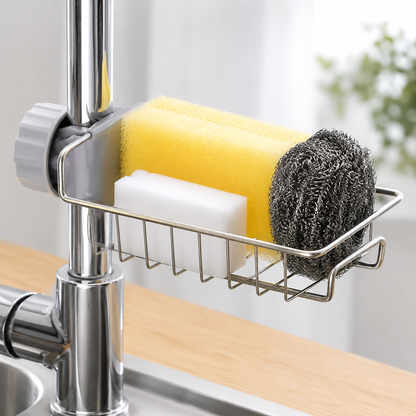 Kitchen Adjustable Sink Faucet Shelf Stainless Steel Drain Rack for Soap