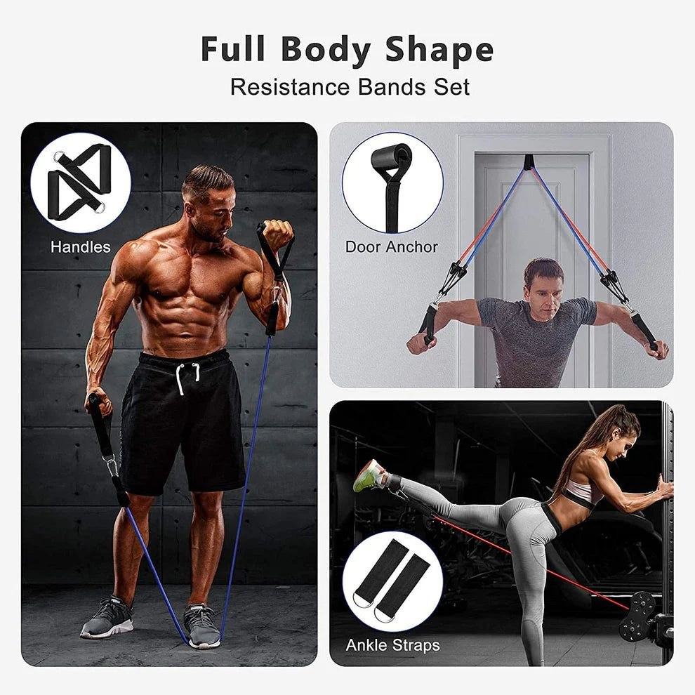 11 Pcs Resistance Band Set For Men & Women