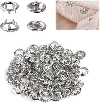 Snap Button Kit – 100 Sets 9.5mm Metal Fasteners with Installation Pliers